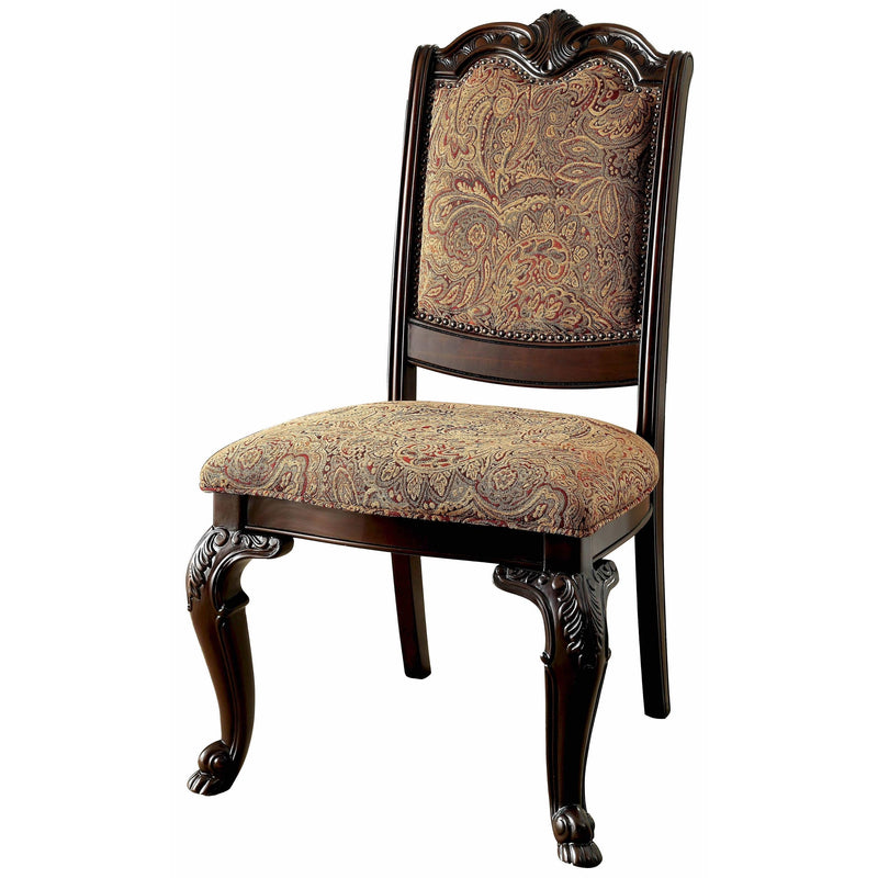 Bellagio Brown Cherry/Brown Fabric Side Chair (Set of 2)