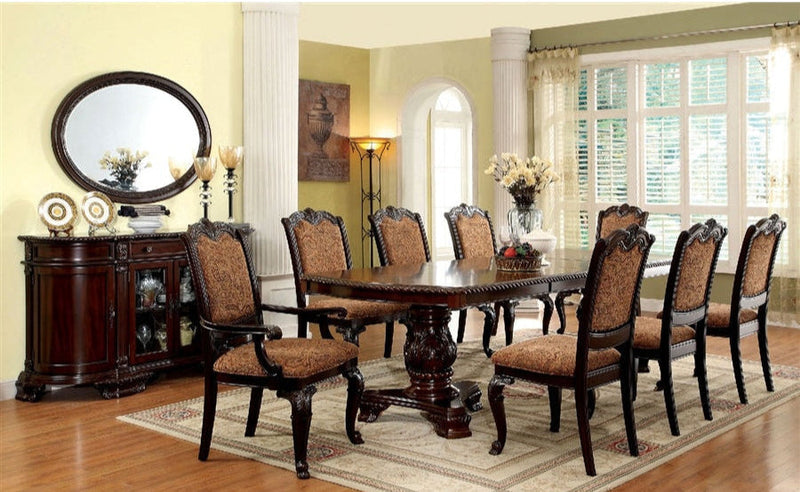 Bellagio Brown Cherry/Brown Fabric Side Chair (Set of 2)