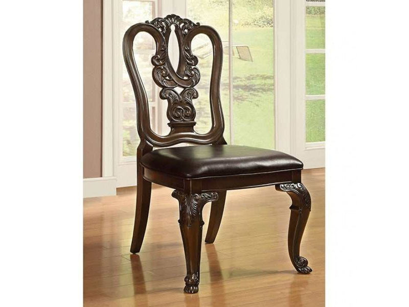 Bellagio Brown Cherry/Dark Brown Wooden/Leatherette Side Chair (Set of 2)