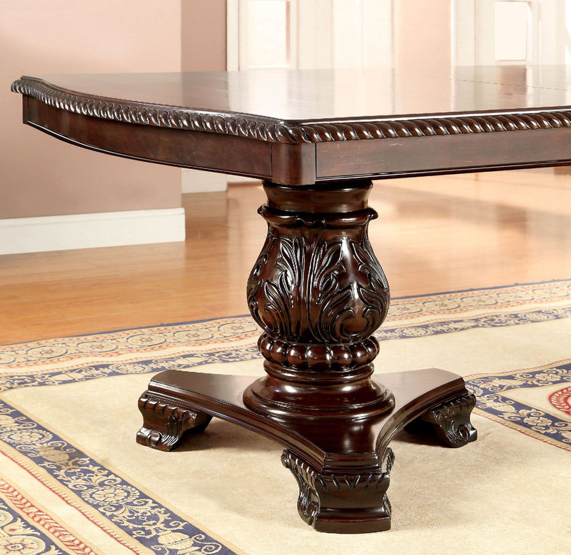 Bellagio Brown Cherry Wooden/Leatherette Uph. Dining Set / 9-piece