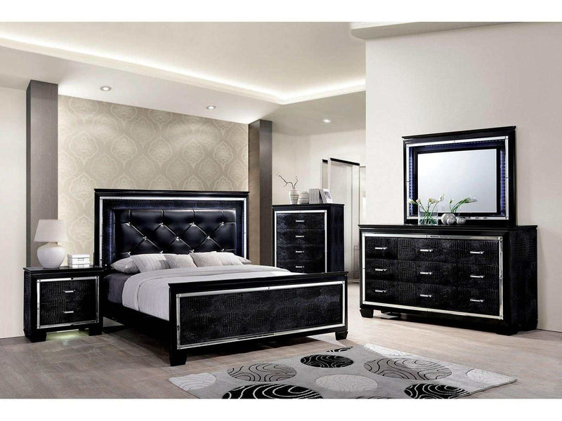 Bellanova Black 5pc Queen Bedroom Set w/ 2 Nightstands