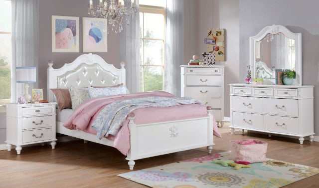 Belva White Nightstand w/ USB Outlet