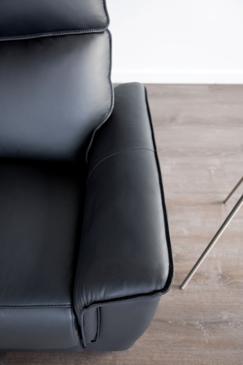 Bienne Black Reclining Sofa