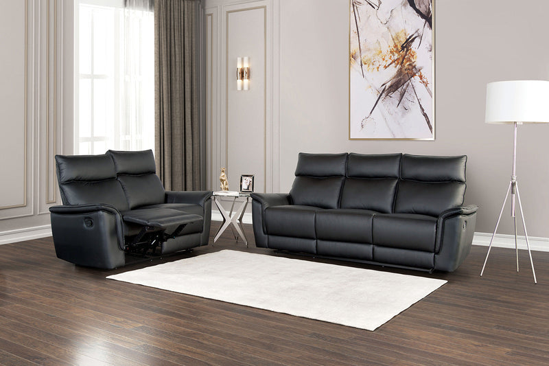 Bienne Black Reclining Sofa