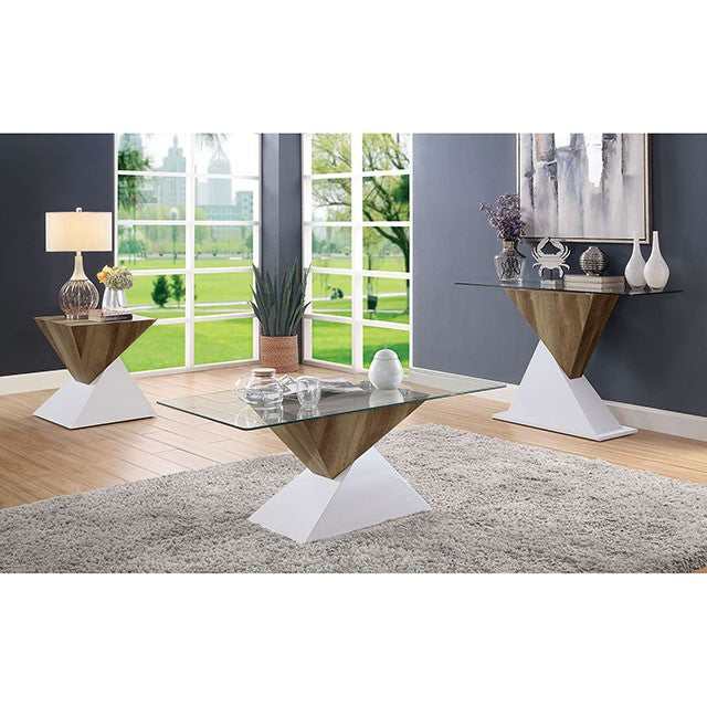 Bima White/Natural Tone Sofa Table