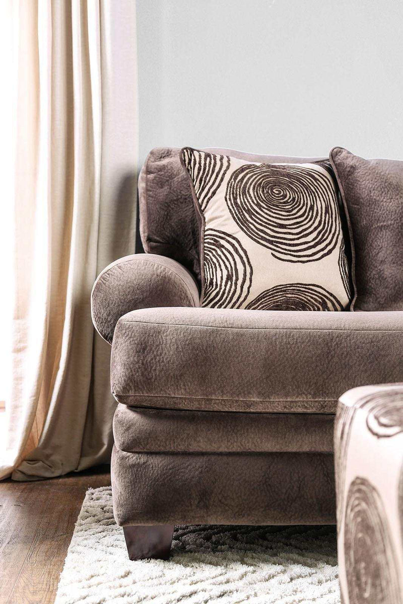 Bonaventura Brown Stationary Sofa & Loveseat 2pc