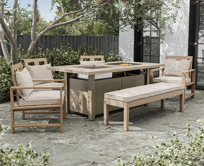 Bordeaux Natural/Beige Outdoor Armless Chair