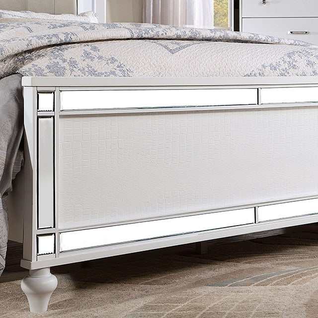 Brachium White Cal. King Bed w/ HB LED