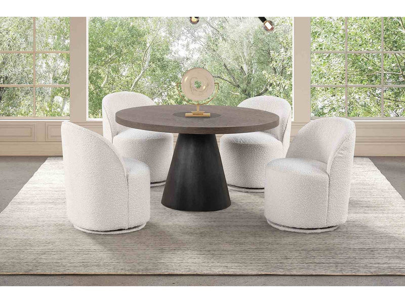 Broager Rustic Oak/Dark Walnut 5 Pc. Round Dining Table Set