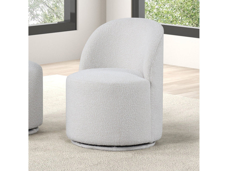 Broager White Swivel Chair