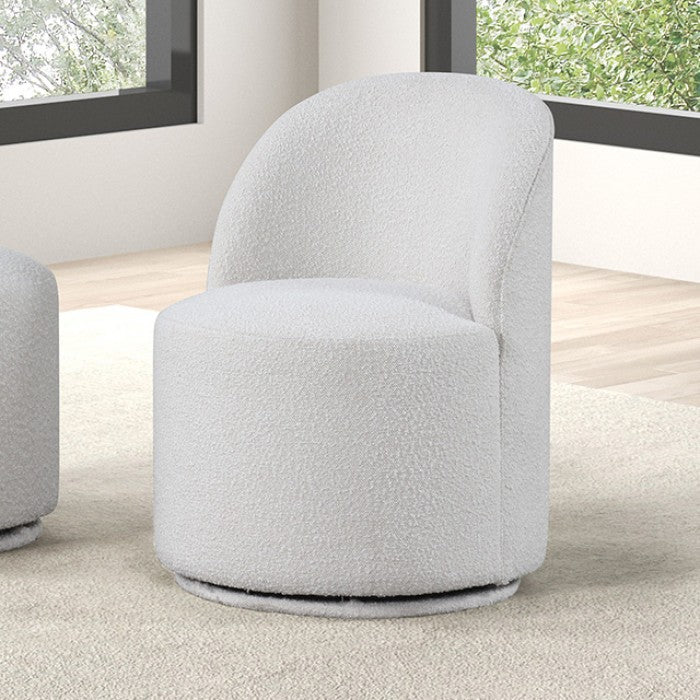 Broager White Swivel Chair