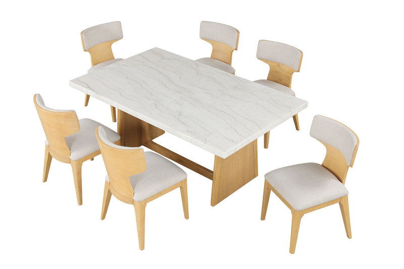 Caerwys Natural 7 Pc. Dining Table Set