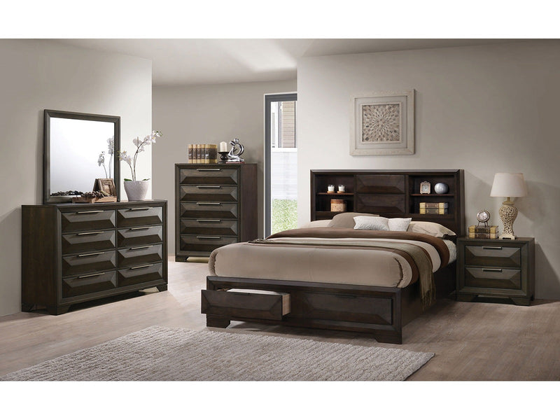 Caistor Espresso 5 Pc. Queen Bedroom Set w/ 2NS