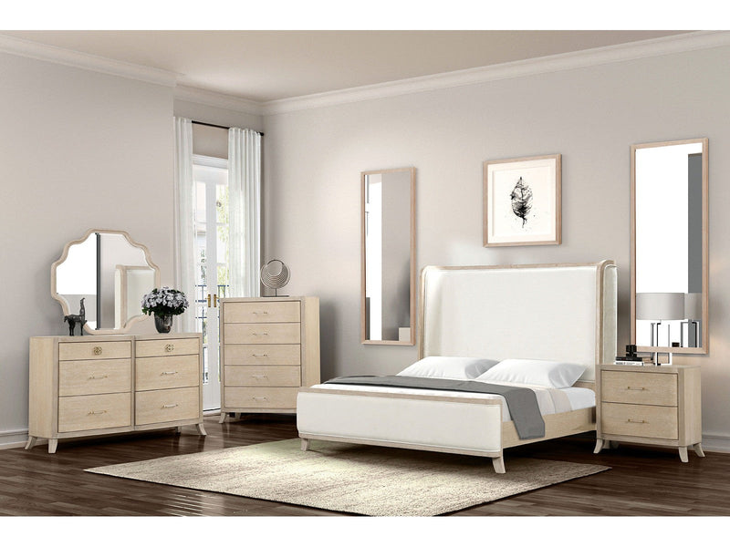 Candra Natural Oak Queen 4 Piece Bedroom Set