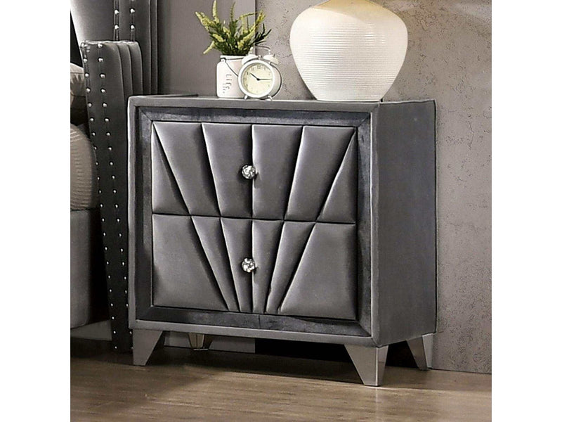 Carissa Gray Velvet Upholstered Nightstand