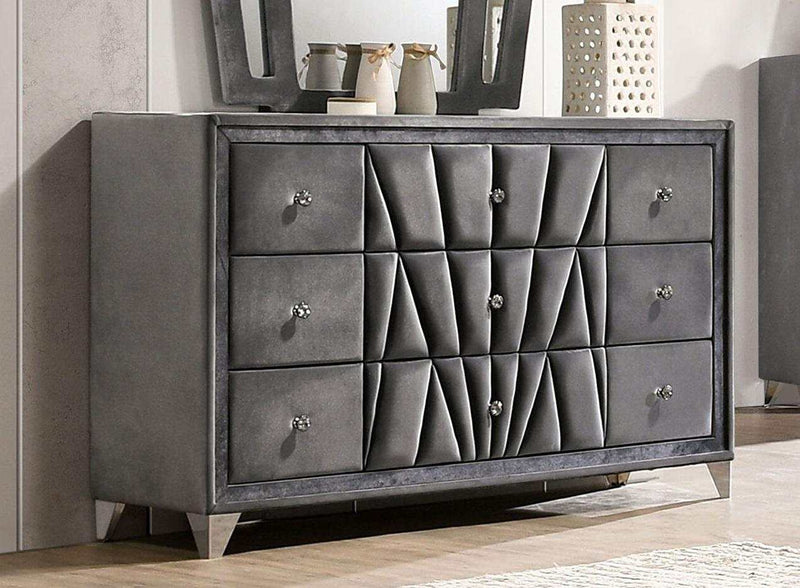 Carissa Gray Velvet Upholstered Wingback HB Bedroom Sets