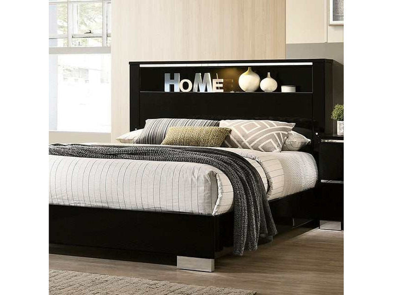 Carlie Black/Chrome Queen Bed
