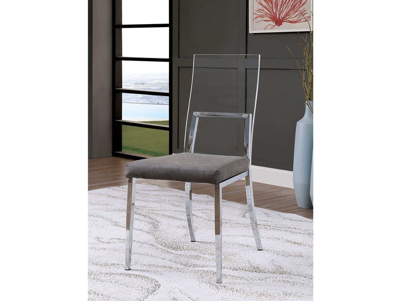 Casper Chrome & Acrylic Dining Room Chair (Set of 2)