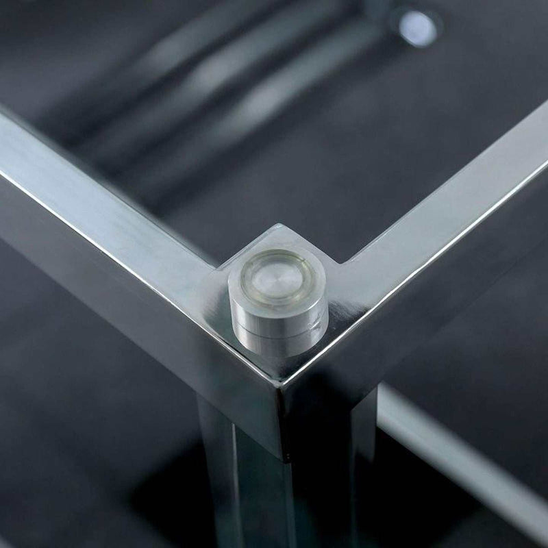 Casper Chrome & Glass Dining Room Table