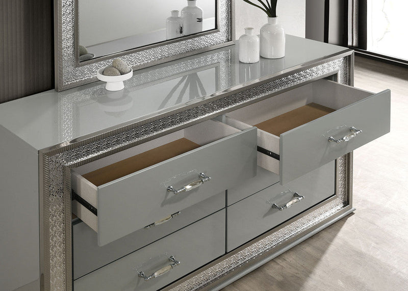 Cassiopeia Metallic Gray 4 Pc. Queen Bedroom Set