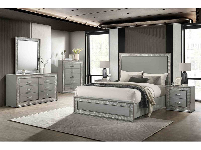 Cassiopeia Metallic Gray Queen Bed