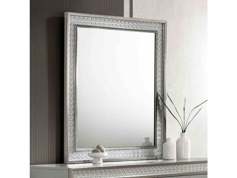 Cassiopeia Metallic Gray Rect Mirror