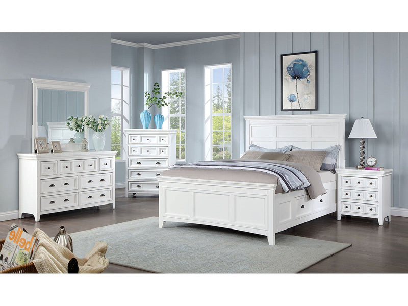 Castile White 5 Pc. Queen Bedroom Set w/ Chest