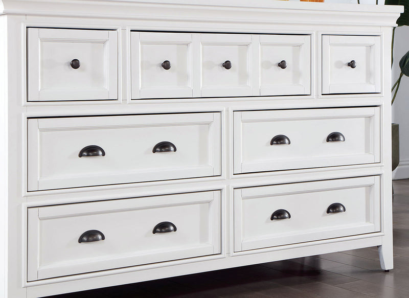 Castile White 5 Pc. Queen Bedroom Set w/ Chest