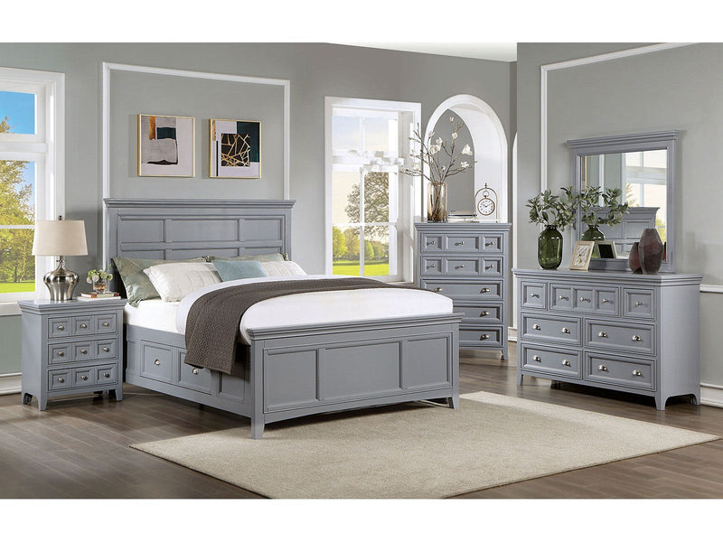 Castlile Gray 5 Pc. Queen Bedroom Set w/ 2NS
