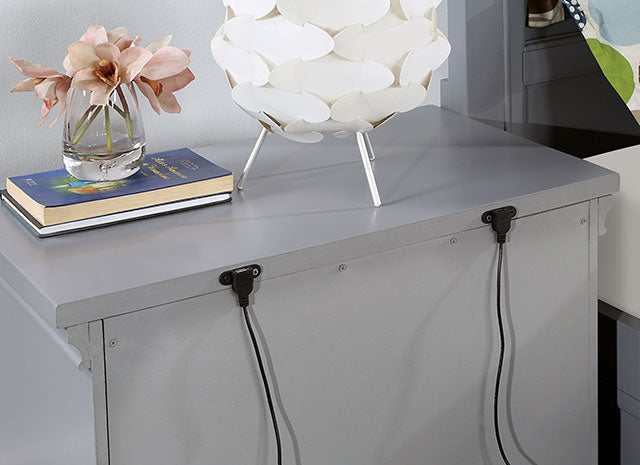 Castlile Gray Nightstand w/ USB