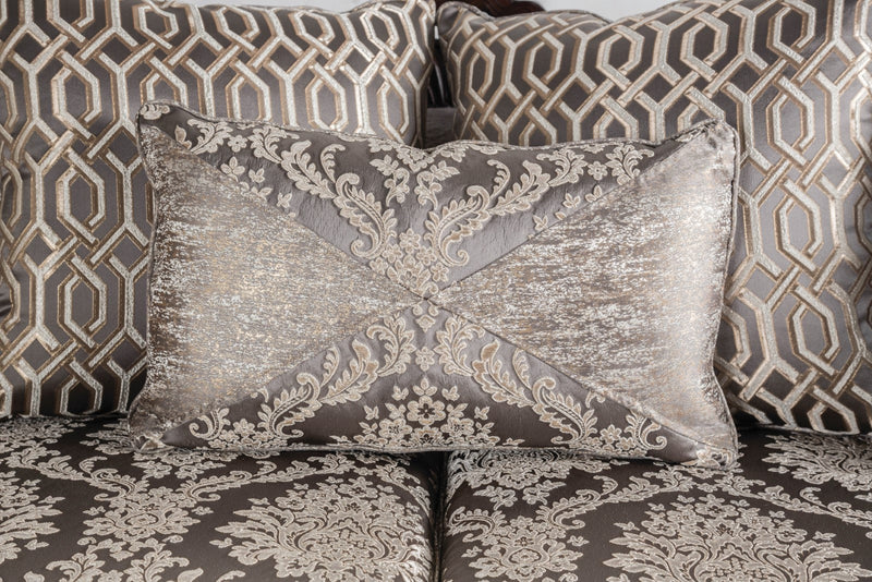 Catalonia Beige/Dark Cherry Upholstery Living Room Set