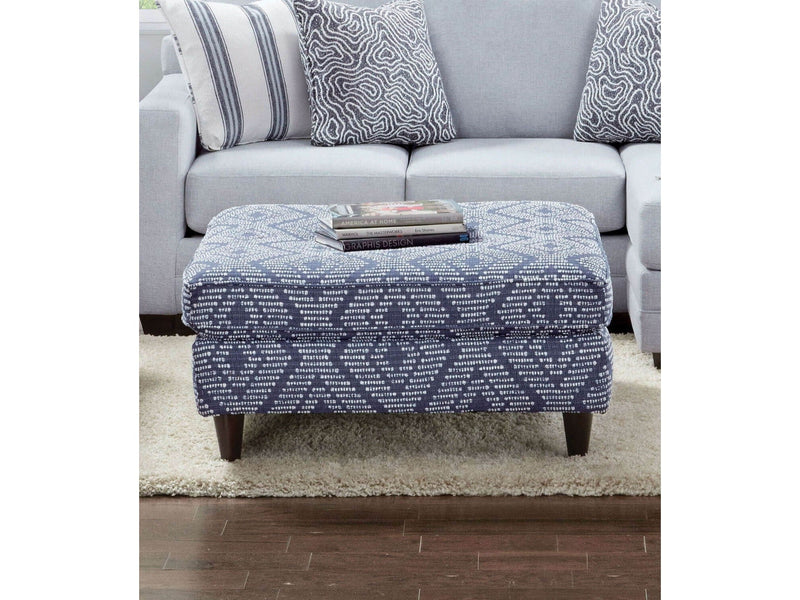 Chiswick Blue Ottoman