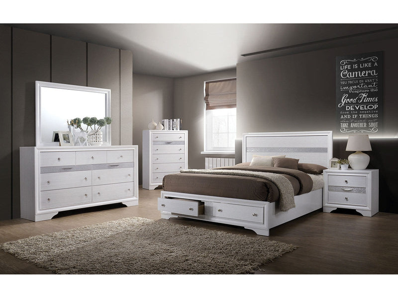 Chrissy White 5 Pc. Queen Bedroom Set w/ Chest