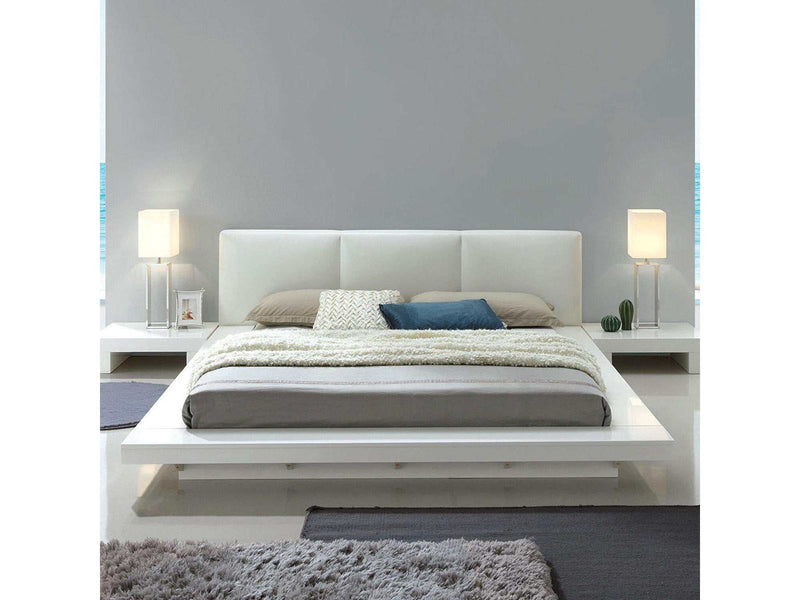 Christie White High Gloss Lacquer Queen Bed