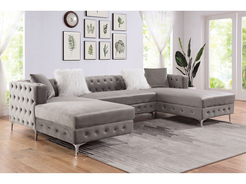 Ciabattoni Gray Sectional w/ Ottoman