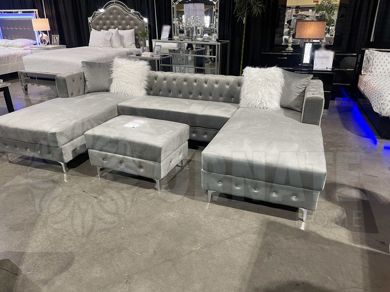 Ciabattoni Gray U Shape Sectional Sofa