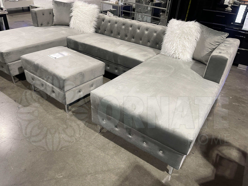 Ciabattoni Gray U Shape Sectional Sofa