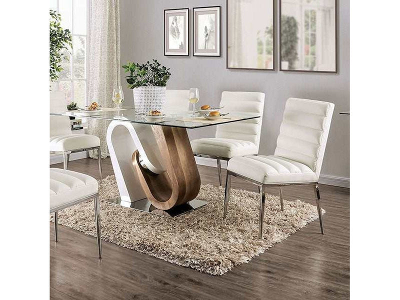Cilegon White/Natural Tone Dining Table