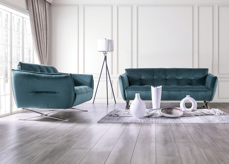 Civellutino Teal Loveseat
