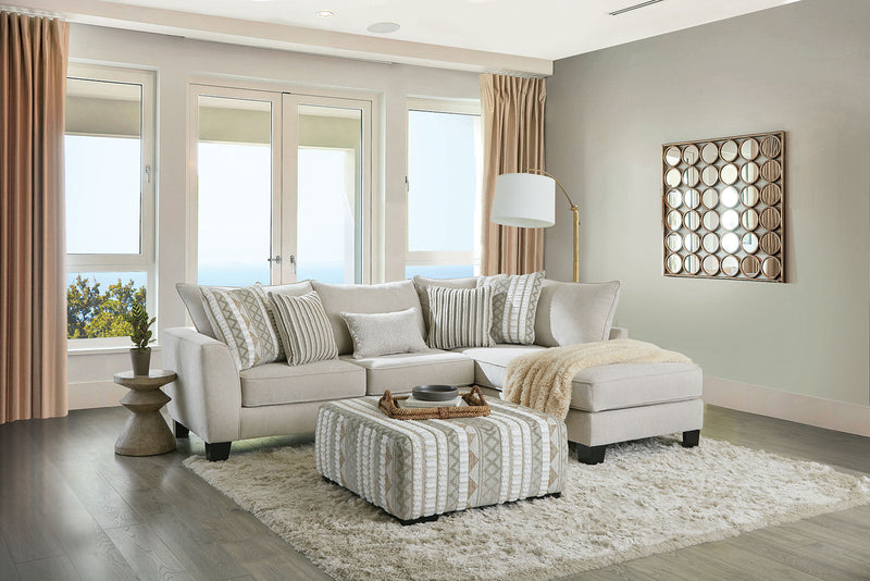 Clapham Beige/Ivory Ottoman