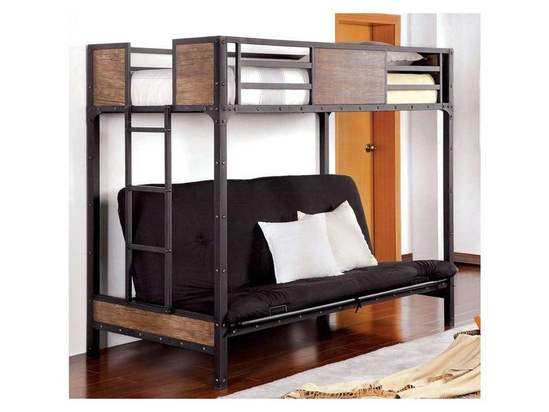Clapton Black Twin Bed w/ Futon Base