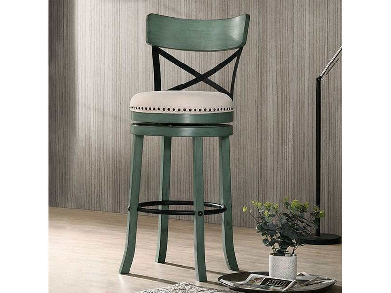 Clarence Antique Green  Swivel Barstool