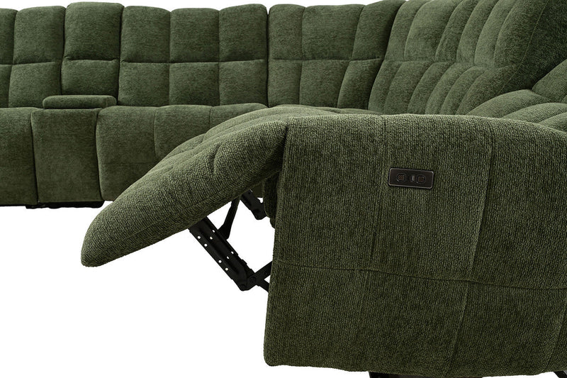 Clemens Jade Green Power Sectional