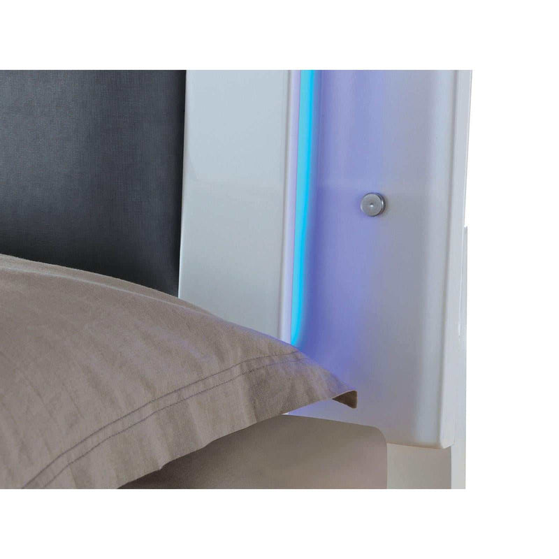 Clementine White & Gray Full Panel Bed