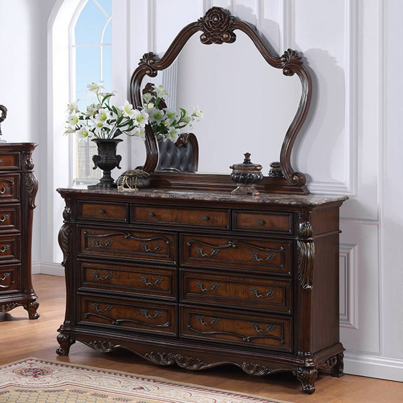 Cremona Dark Cherry 4 Pc. Queen Bedroom Set Leatherette