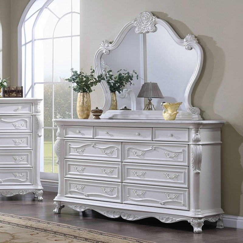 Cremona White 4 Pc. Queen Bedroom Leatherette Set