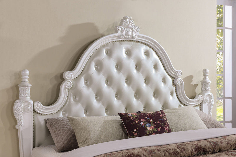 Cremona White E.King Leatherette Bed