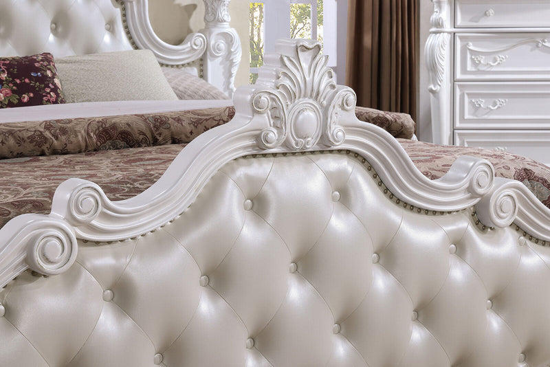 Cremona White E.King Leatherette Bed