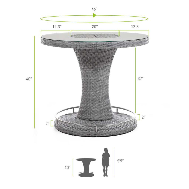 Cyprus Gray Round Outdoor Table Premium