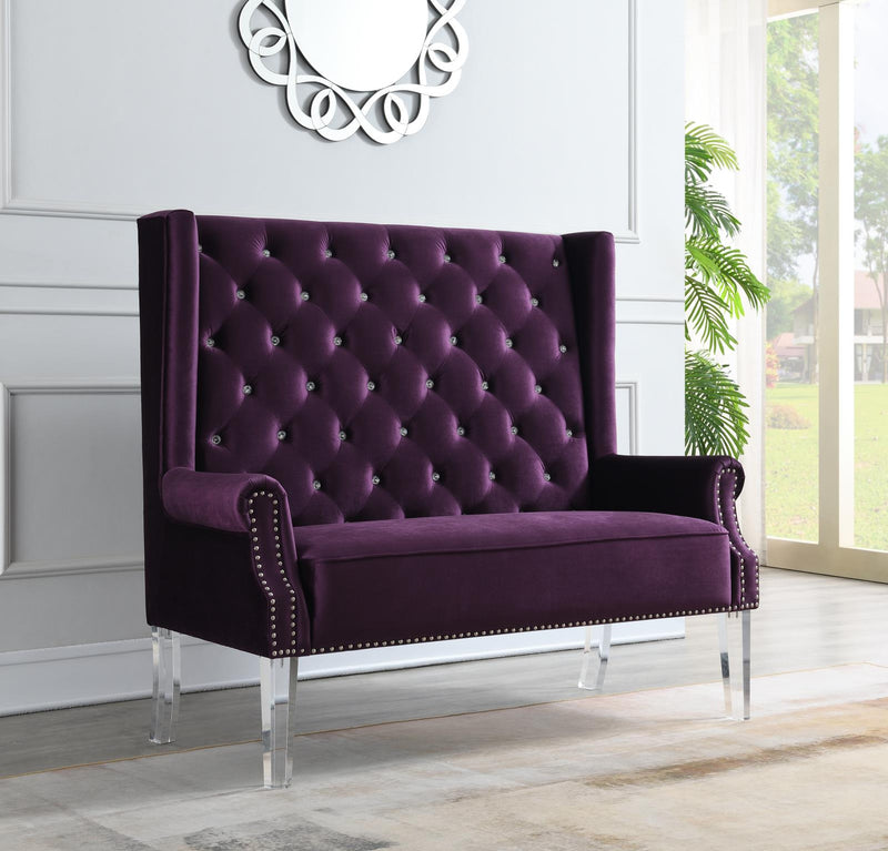 Tan Velvet Wing Chair
